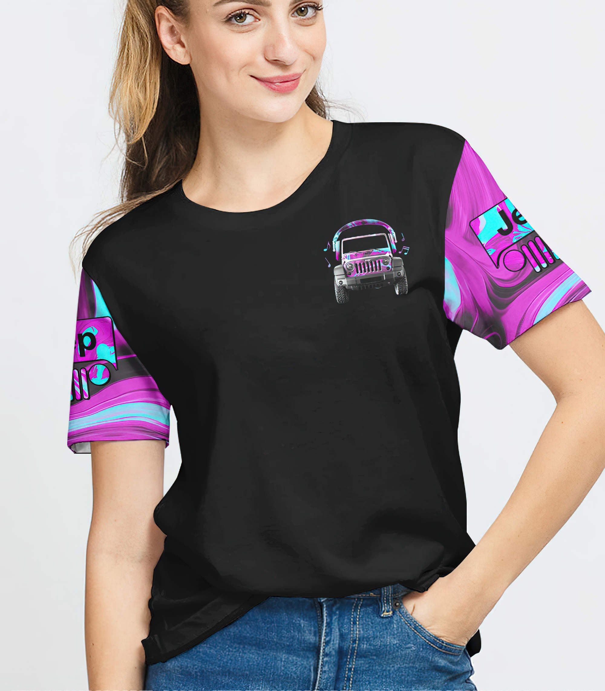 loud-music-in-a-jeep-hologram-t-shirt