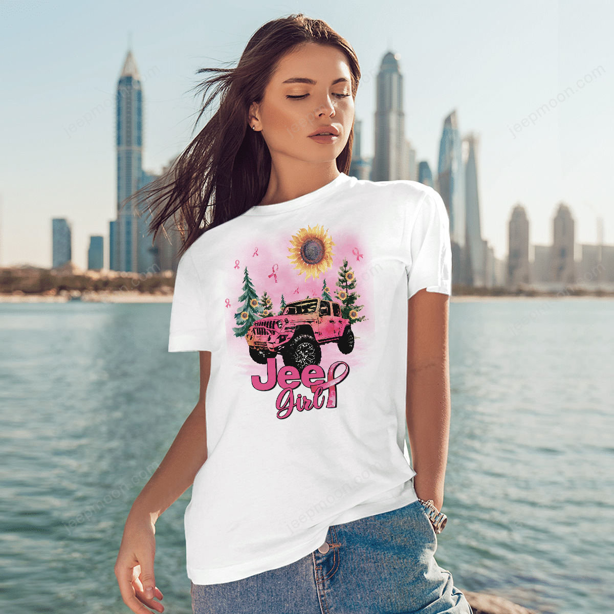 jeep-breast-cancer-sunflower-t-shirt