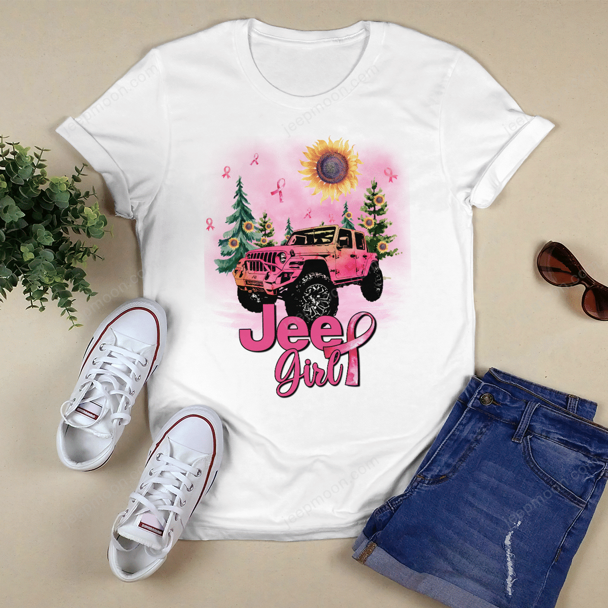 jeep-breast-cancer-sunflower-t-shirt