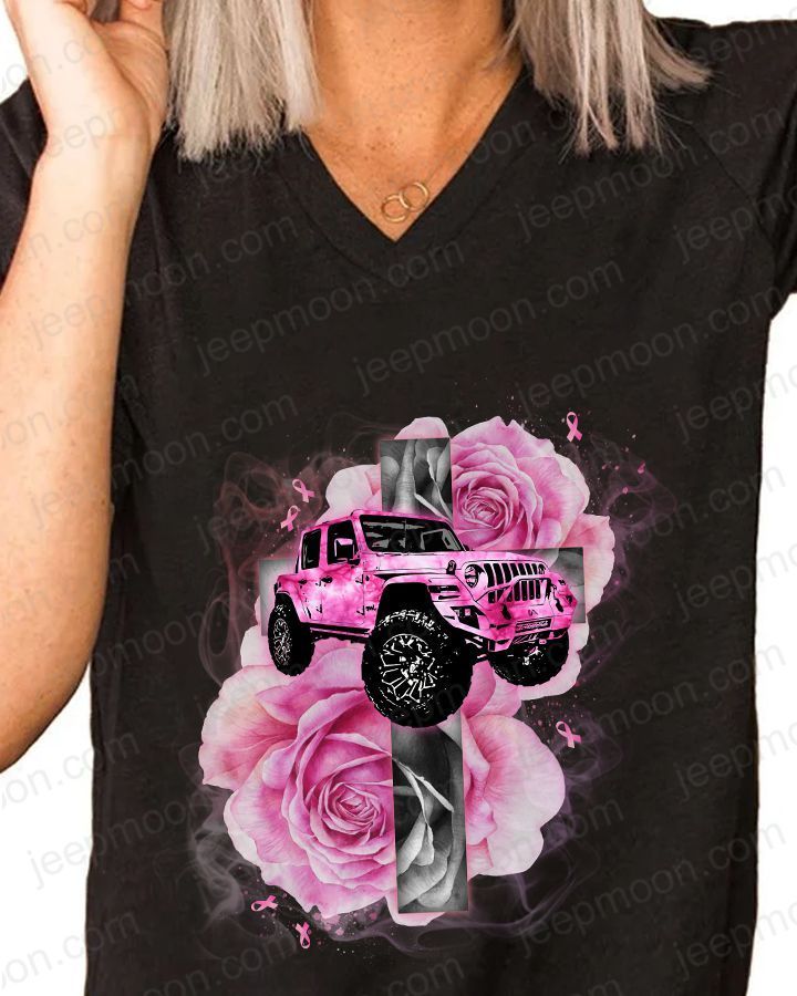 jeep-breast-cancer-flower-t-shirt