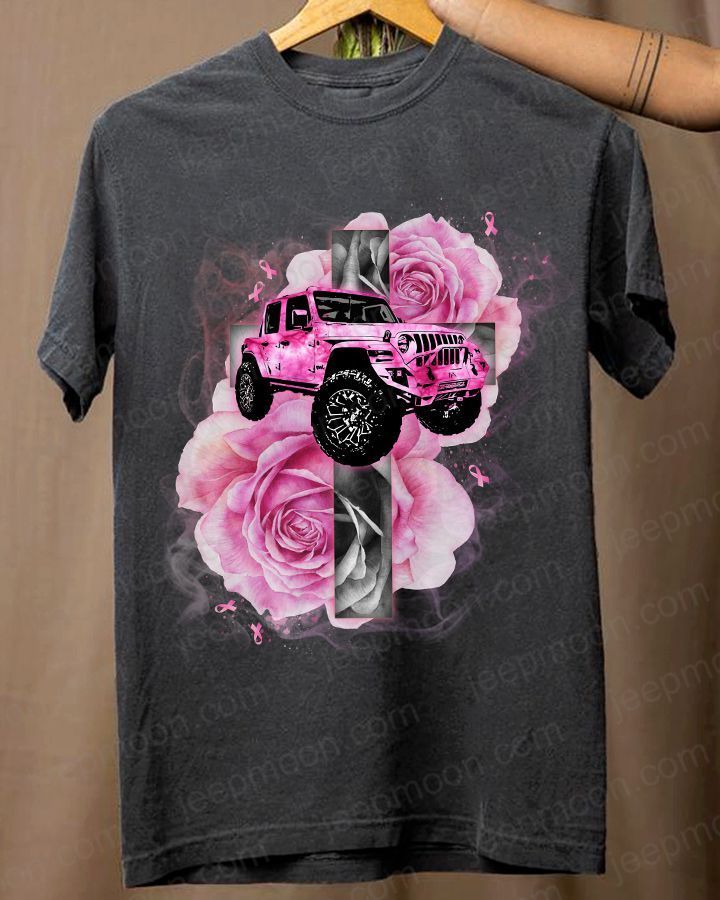 jeep-breast-cancer-flower-t-shirt