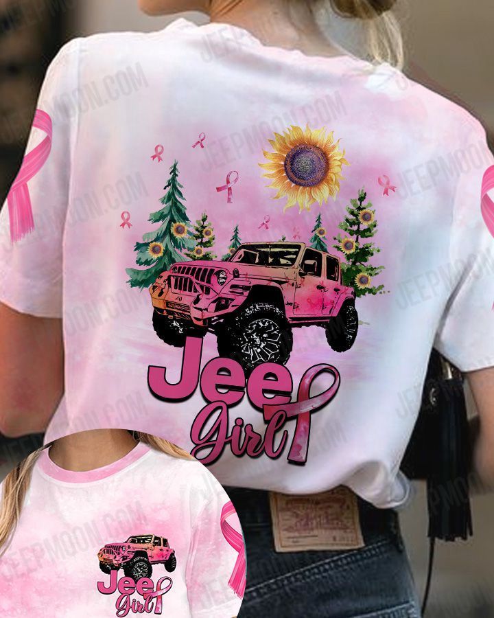 jeep-breast-cancer-sunflower-t-shirt