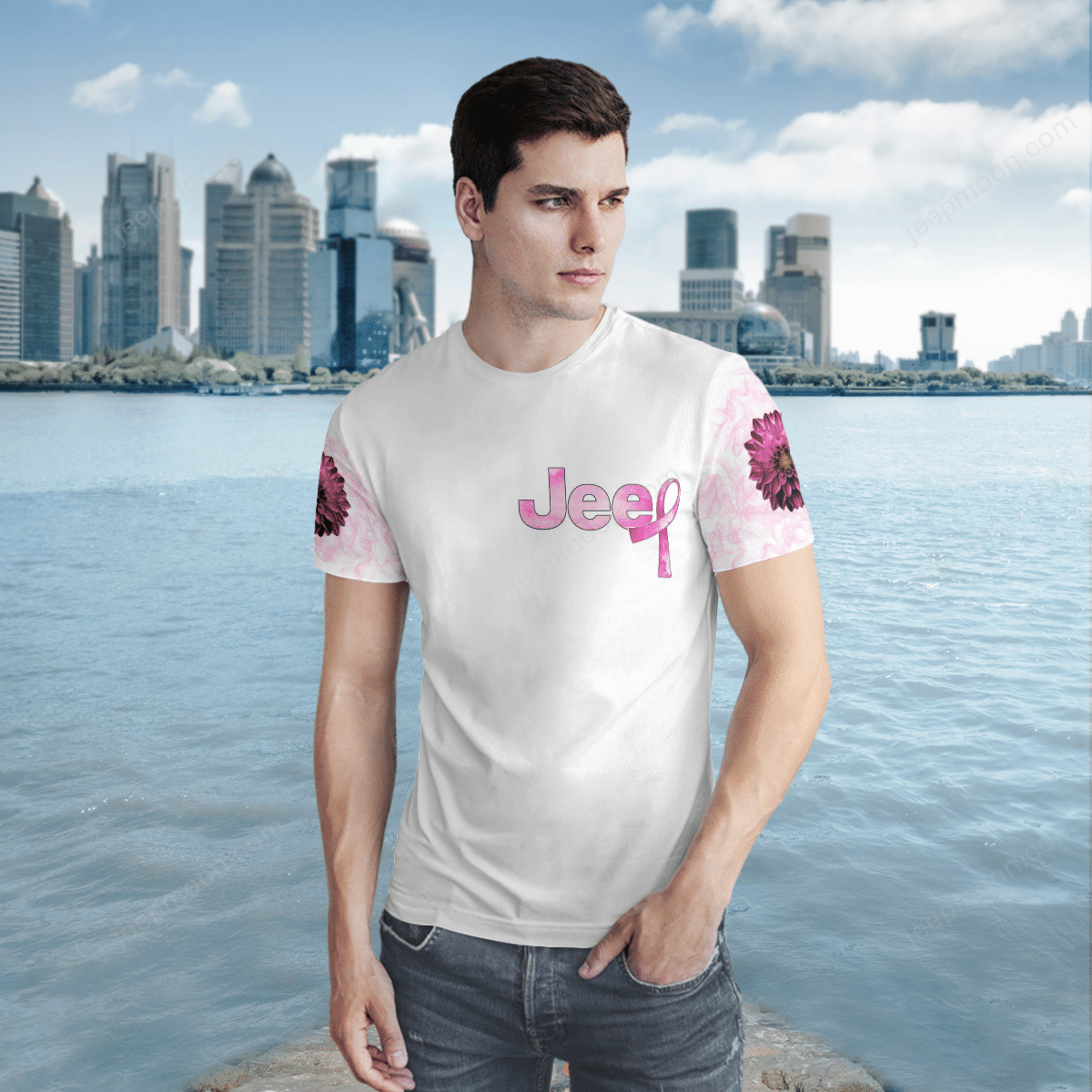 jeep-breast-cancer-flower-t-shirt