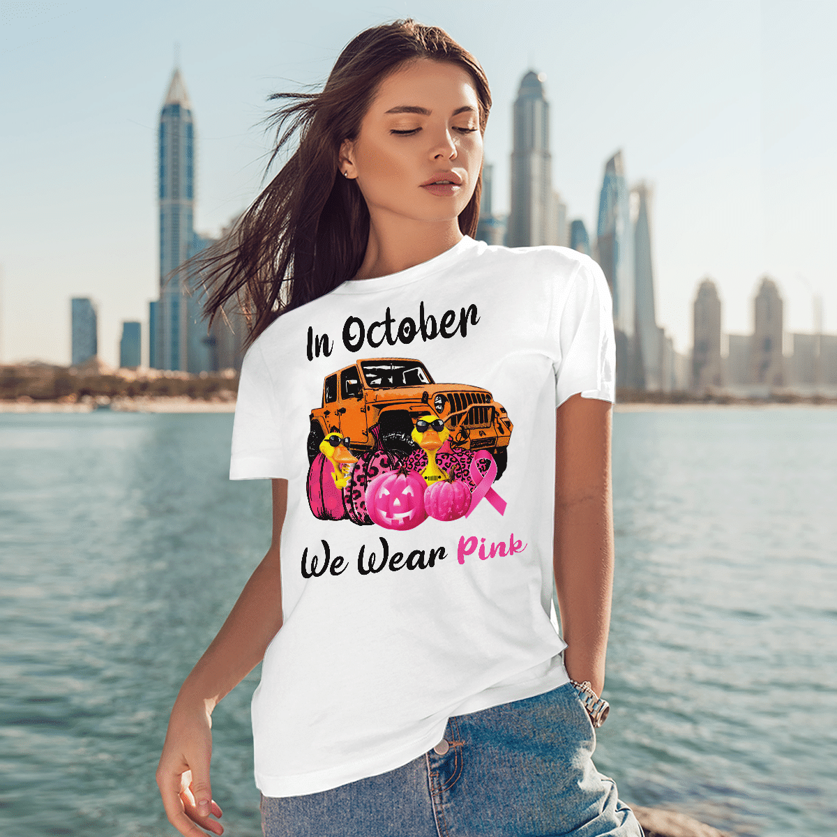 jeep-duck-wear-pink-t-shirt