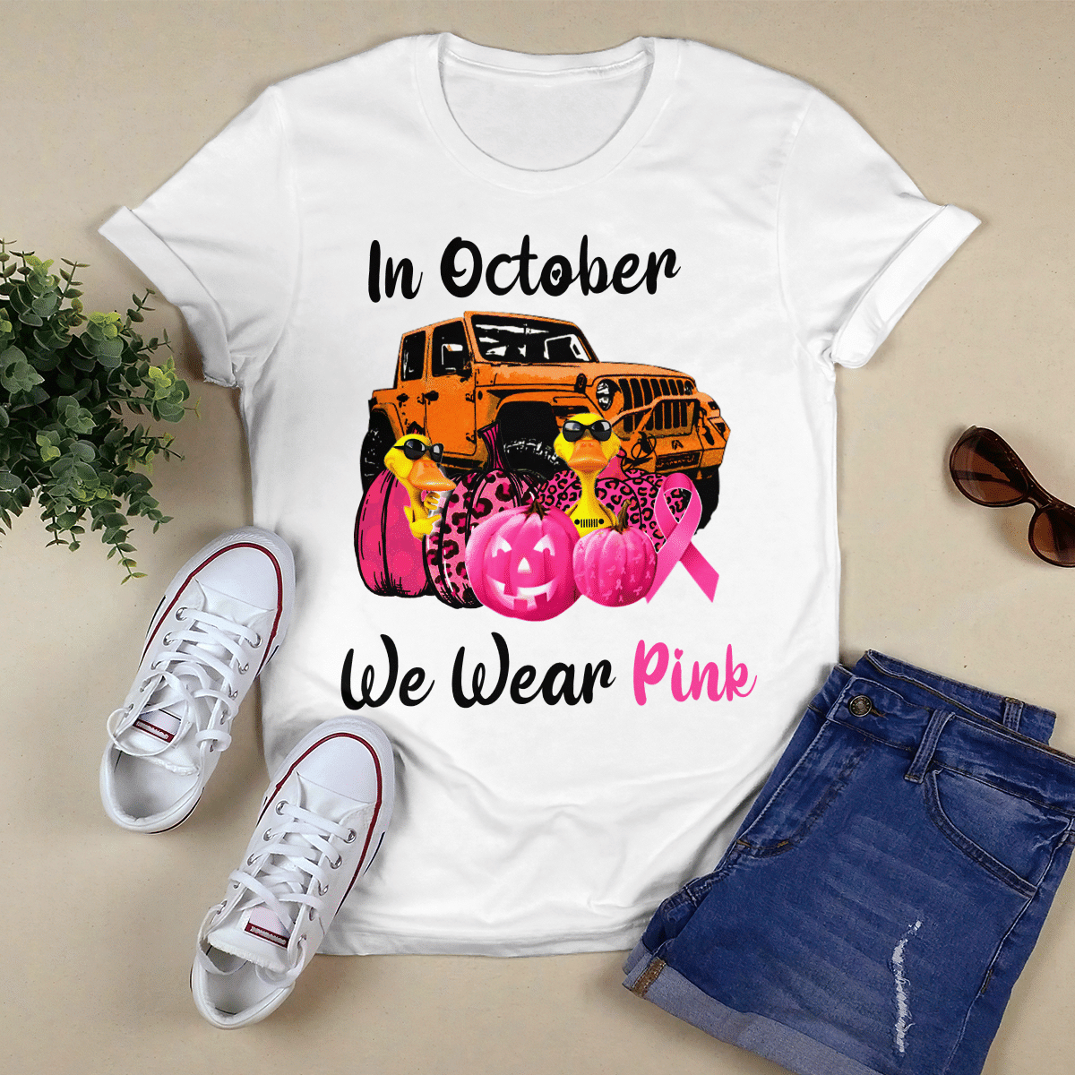 jeep-duck-wear-pink-t-shirt