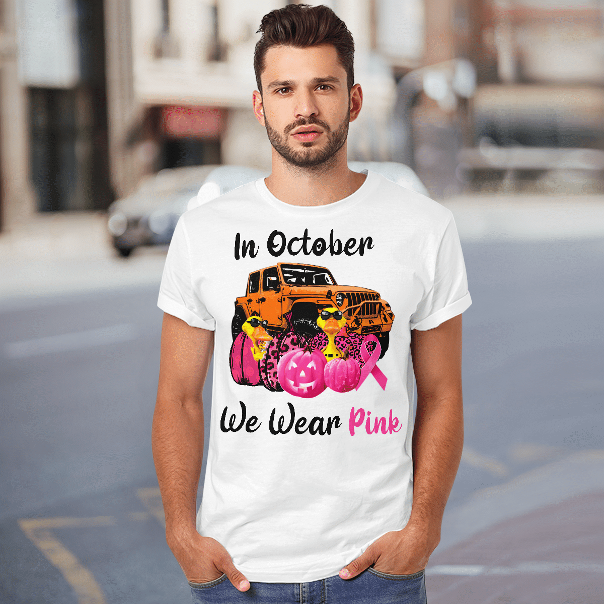 jeep-duck-wear-pink-t-shirt