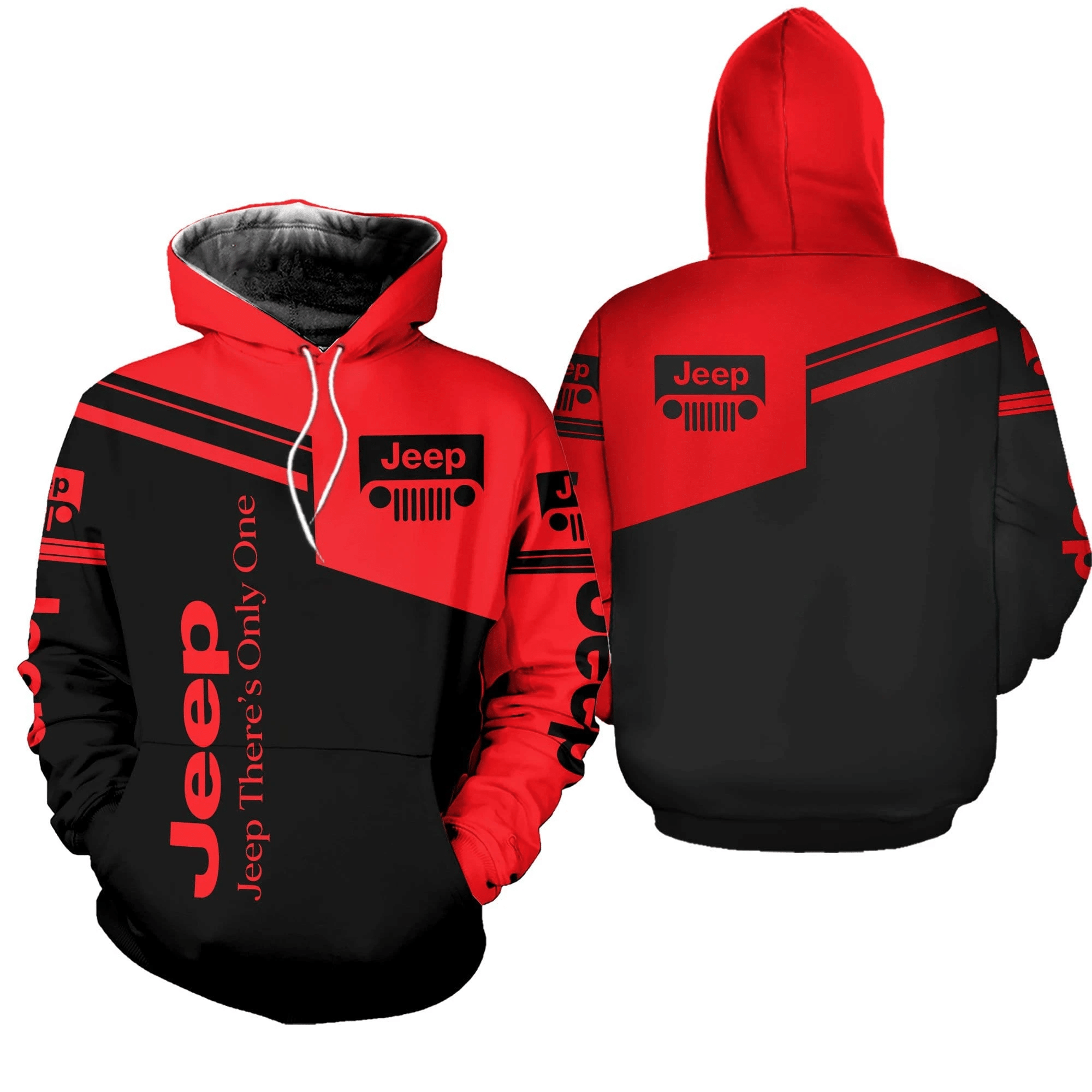 jeep-theres-only-one-black-red-hoodie-3d-all-over-print