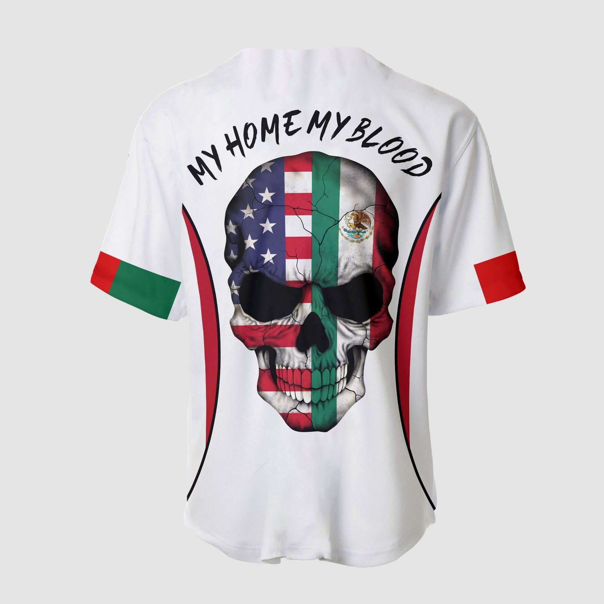 Mexico-Skull-Baseball-Jersey-My-Home-My-Blood