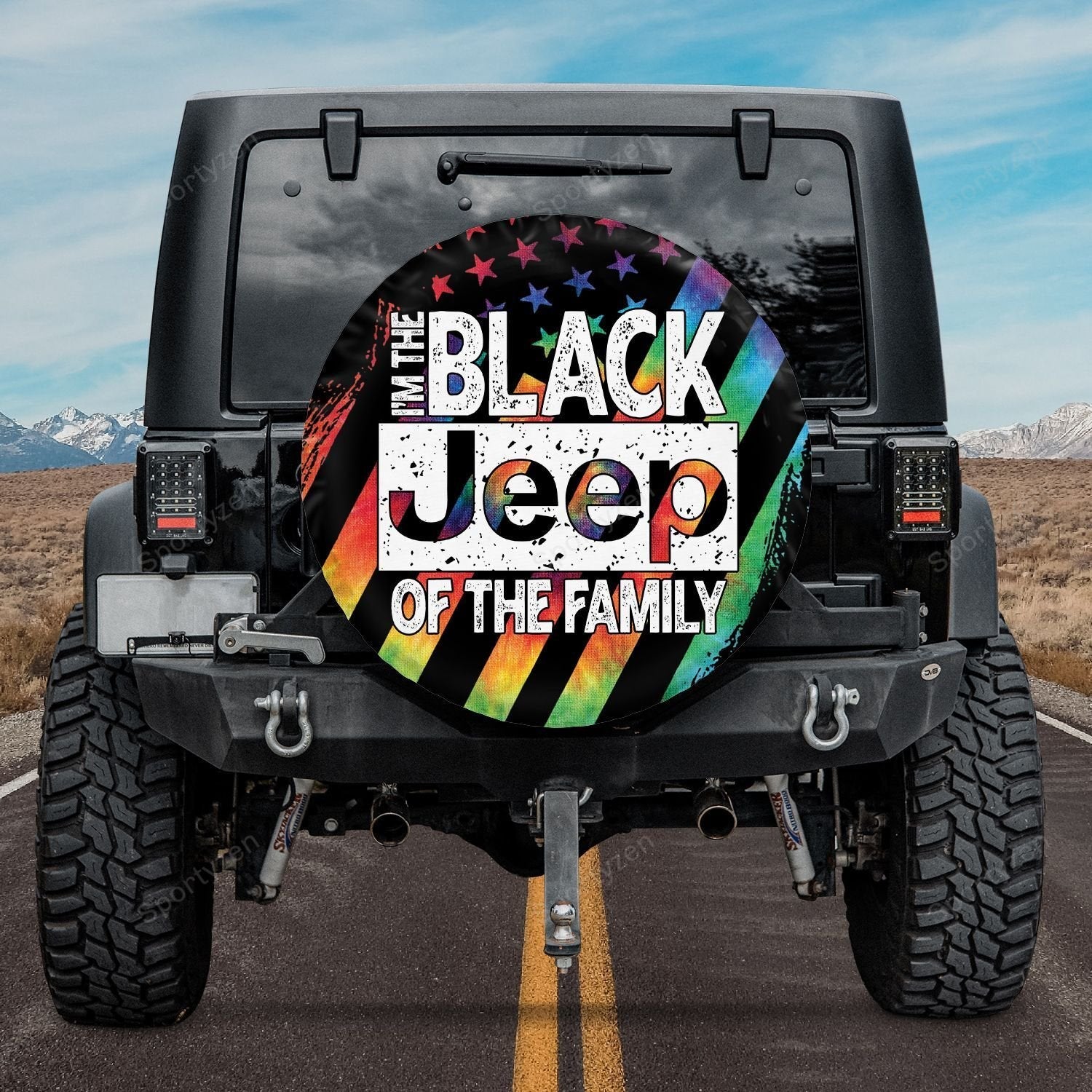 Jeep-Spare-Tire-Cover-Im-The-Black-Jeep-Of-The-Family-Tie-Dye-Flag-Spare-Tire-Cover