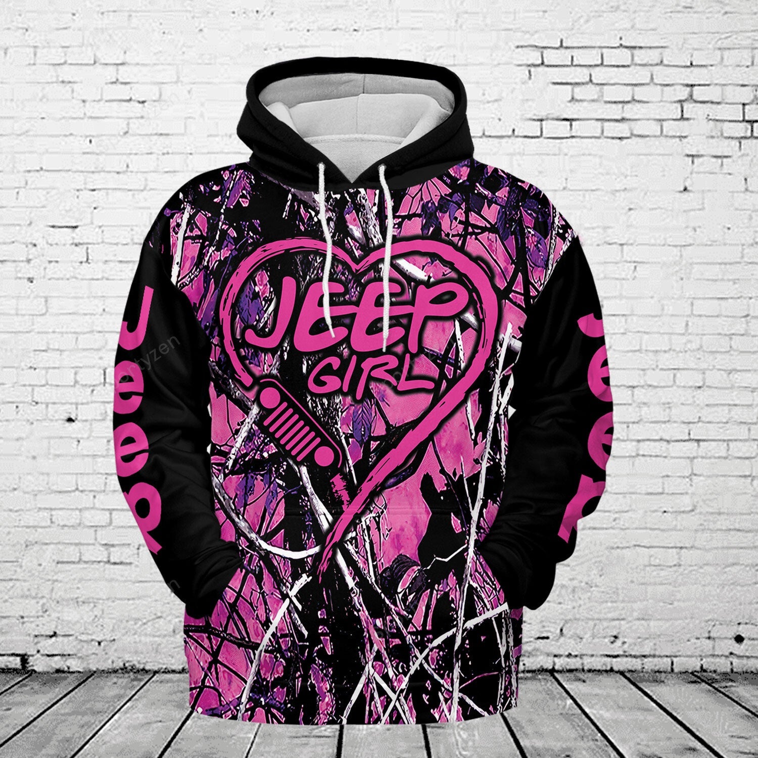 love-jeep-girl-pink-black-hoodie-3d-all-over-print