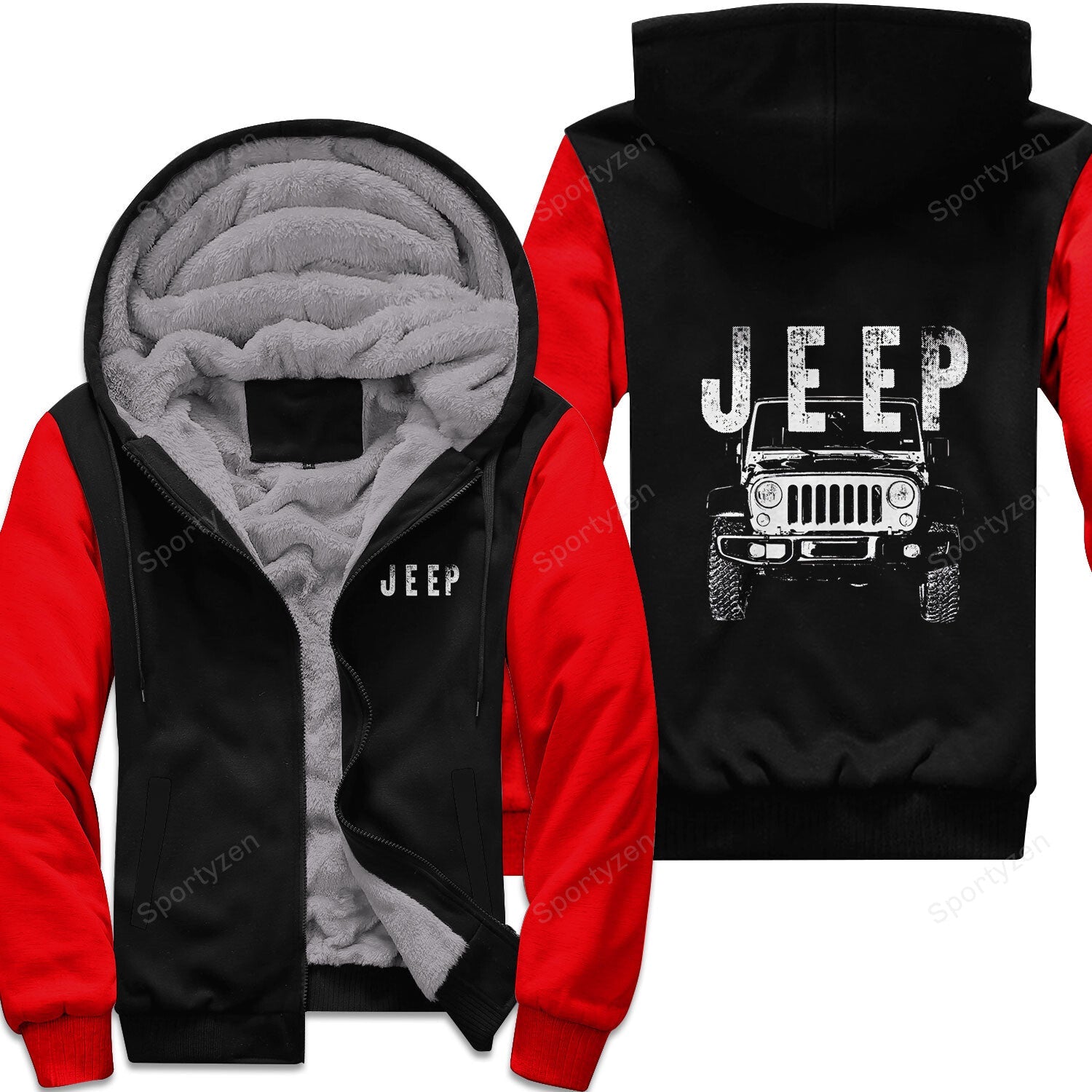 simple-jeep-on-back-sherpa-hoodie