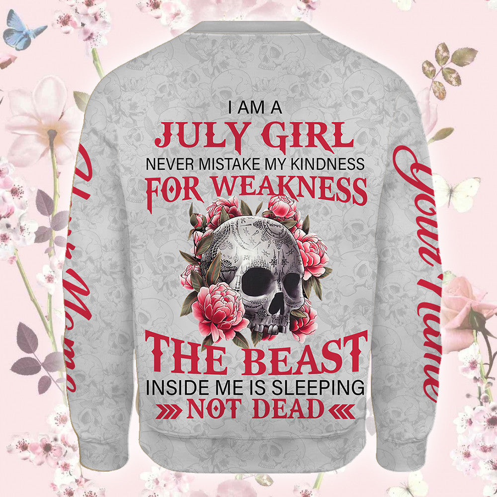 personalized-flowers-skull-july-girl-hoodie-png107022