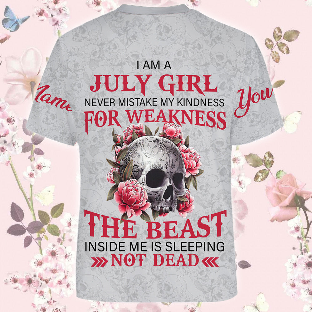 personalized-flowers-skull-july-girl-hoodie-png107022