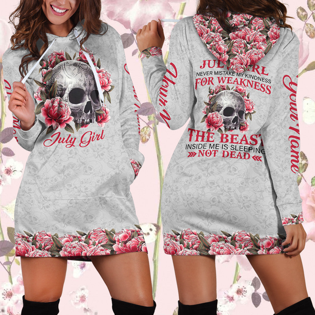 personalized-flowers-skull-july-girl-hoodie-png107022