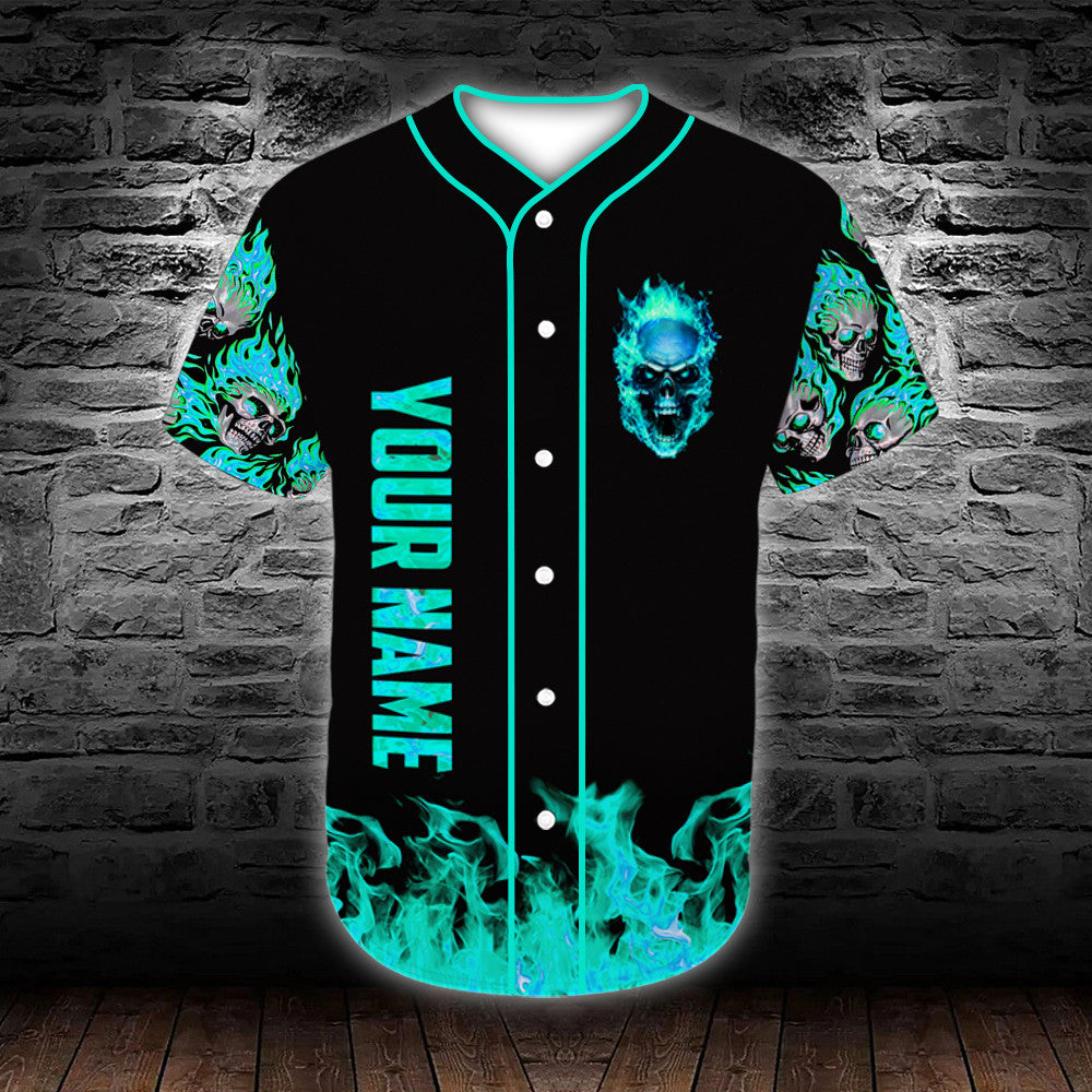 personalized-custom-name-skull-mint-fire-baseball-tee-jersey-shirt