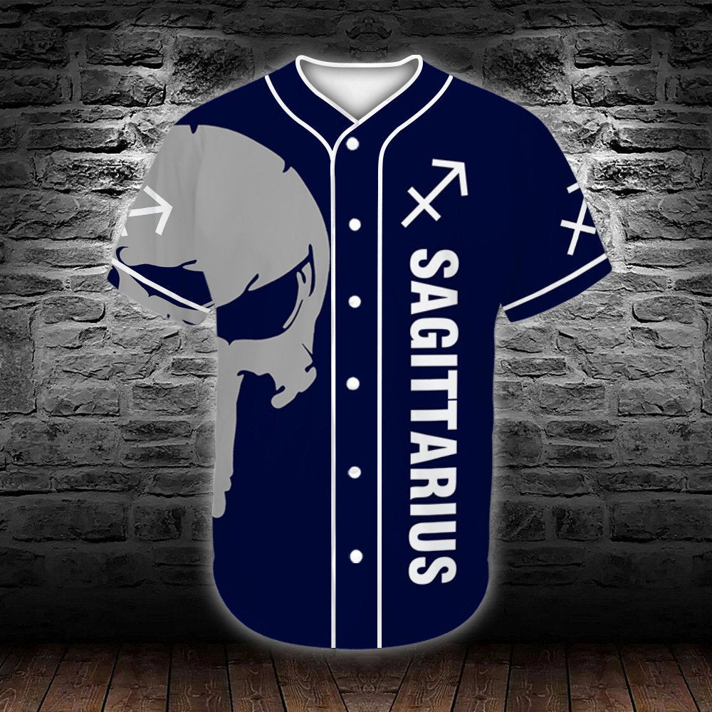 personalized-custom-name-zodiac-sagittarius-man-skull-baseball-tee-jersey-shirt