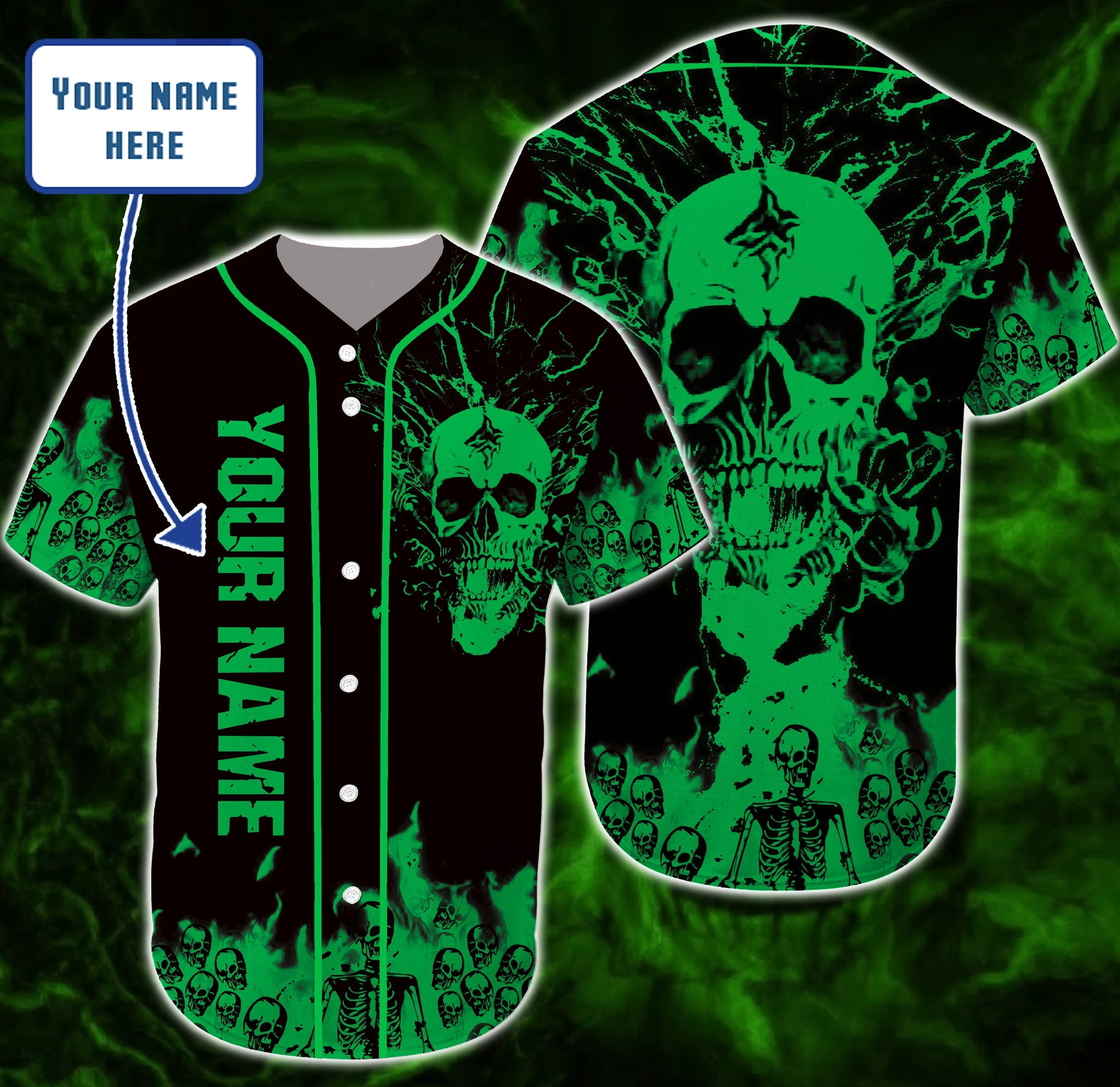 personalized-custom-name-soft-and-cool-skull-baseball-tee-jersey-shirt