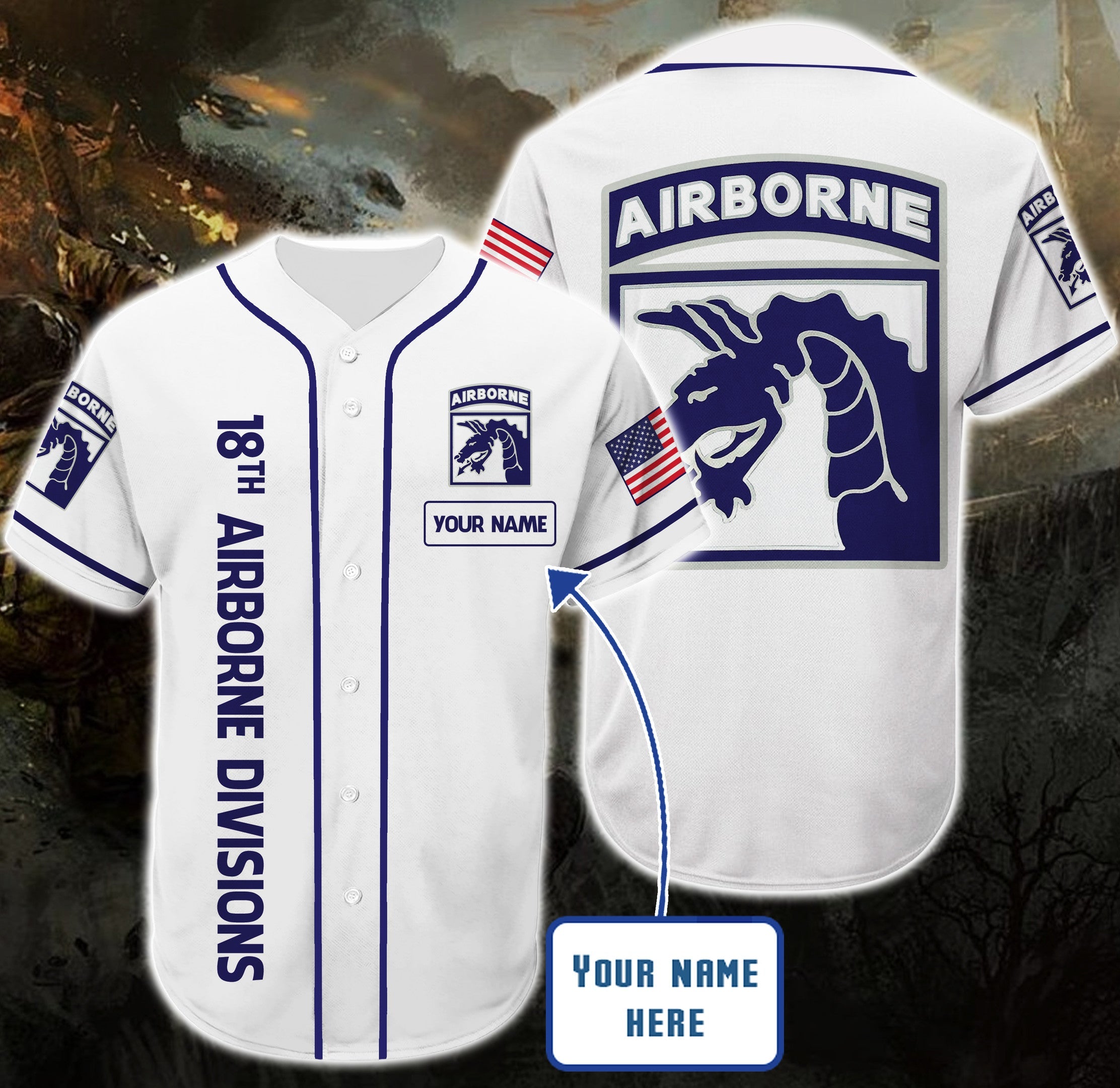 personalized-custom-name-18th-airborne-divisions-baseball-tee-jersey-shirt