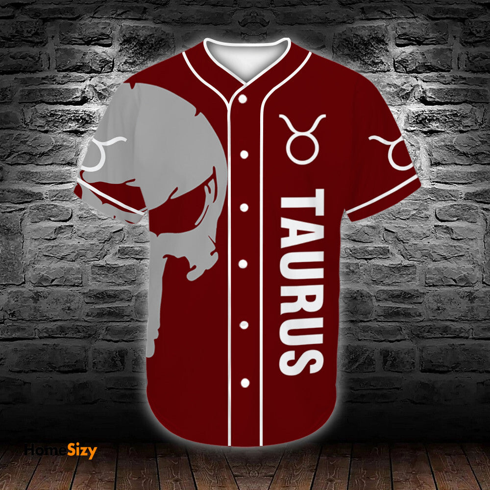 personalized-custom-name-zodiac-taurus-man-skull-baseball-tee-jersey-shirt