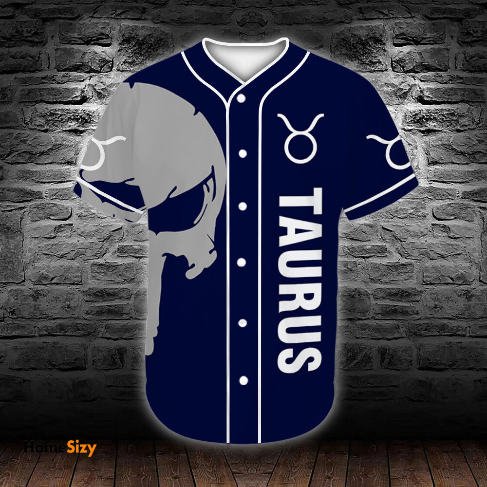 personalized-custom-name-zodiac-taurus-man-skull-baseball-tee-jersey-shirt