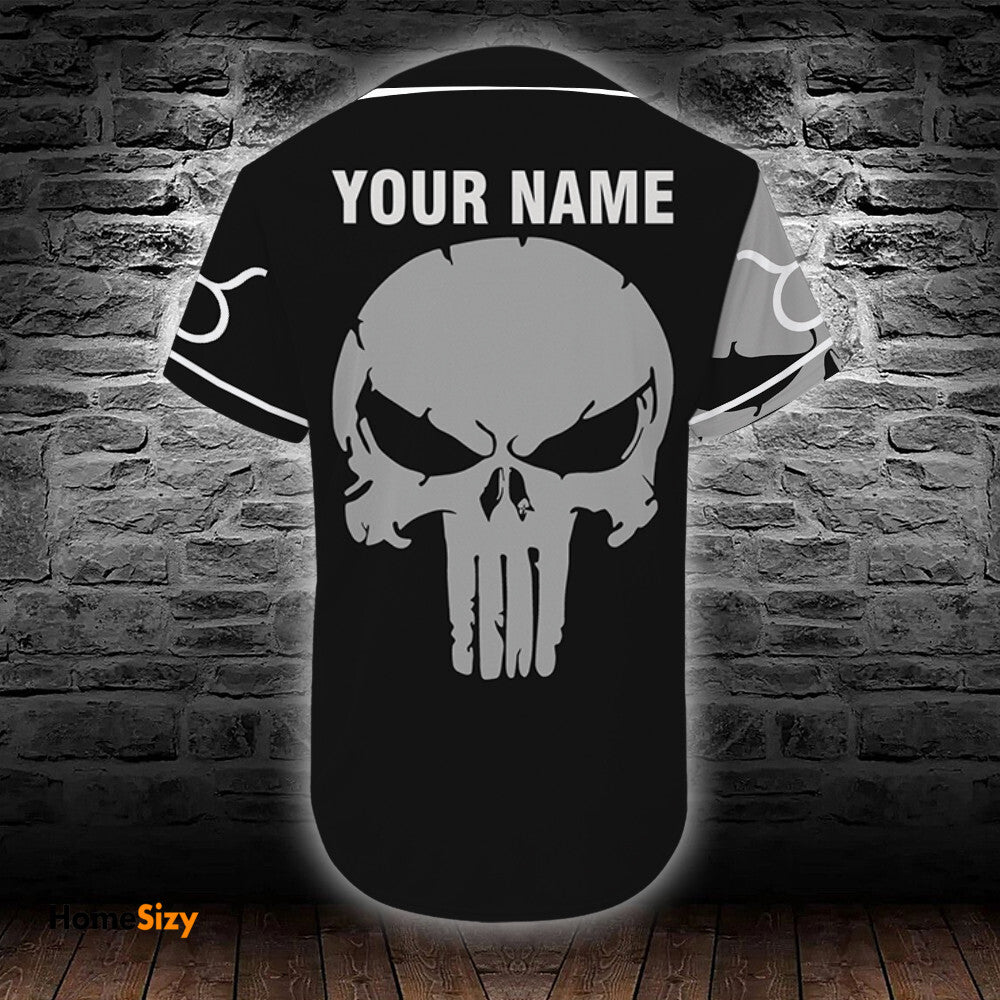 personalized-custom-name-zodiac-taurus-man-skull-baseball-tee-jersey-shirt