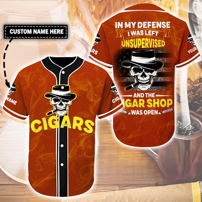 personalized-custom-name-cigars-skull-baseball-tee-jersey-shirt