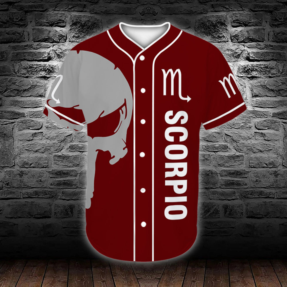 personalized-custom-name-zodiac-scorpio-man-skull-baseball-tee-jersey-shirt