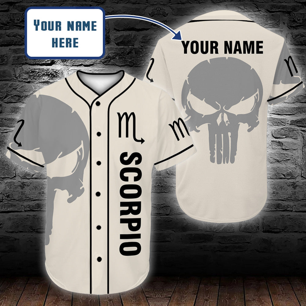 personalized-custom-name-zodiac-scorpio-man-skull-baseball-tee-jersey-shirt