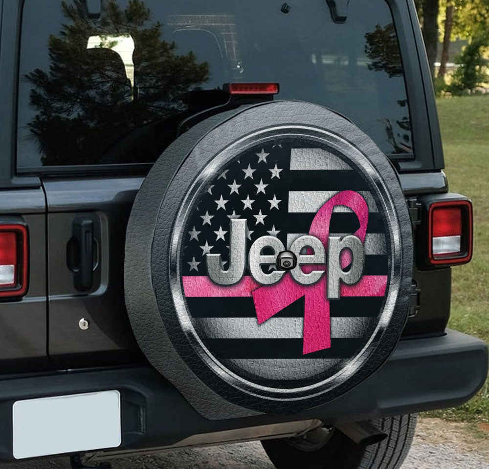 Jeep Breast Cancer Ribbon Spare Tire Cover LT11