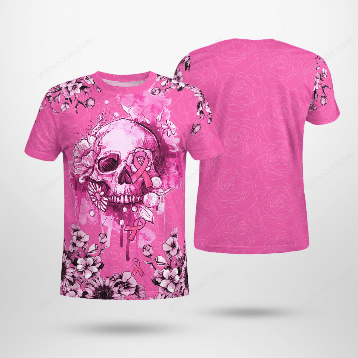 skull-breast-cancer-t-shirt