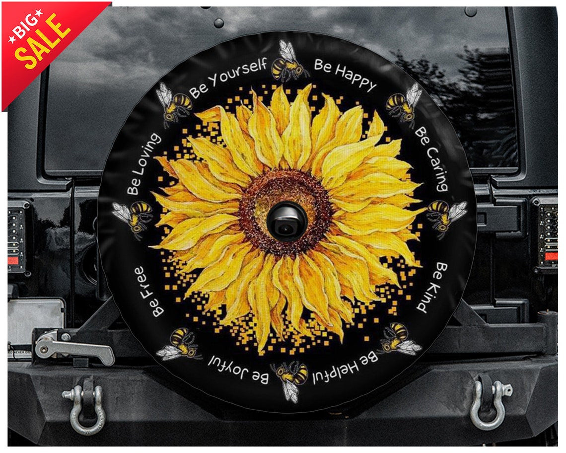 be-yourself-sunflower-spare-tire-cover