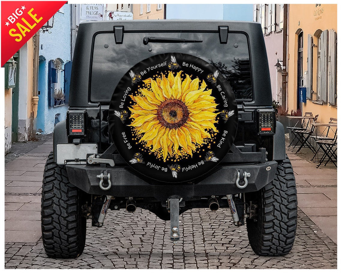 be-yourself-sunflower-spare-tire-cover