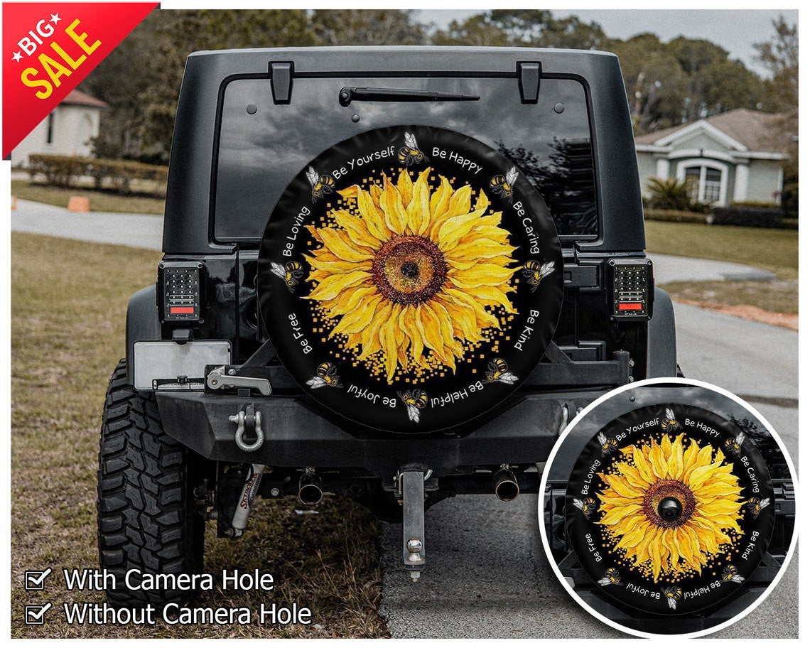 be-yourself-sunflower-spare-tire-cover