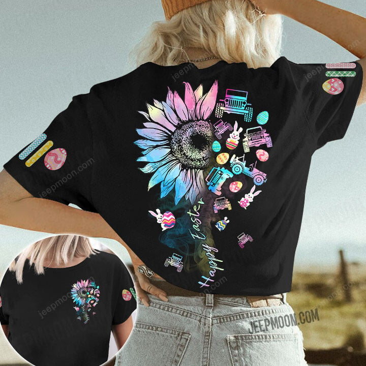 sunflower-happy-easter-jeep-t-shirt