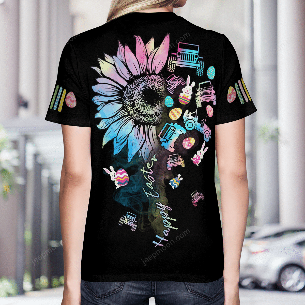 sunflower-happy-easter-jeep-t-shirt