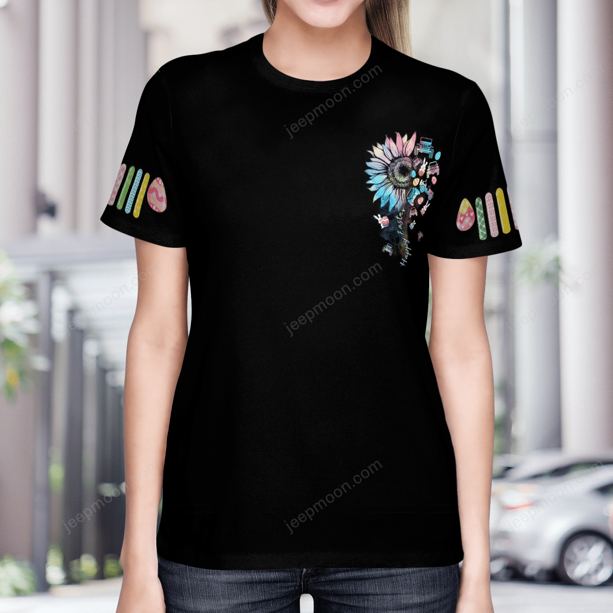 sunflower-happy-easter-jeep-t-shirt