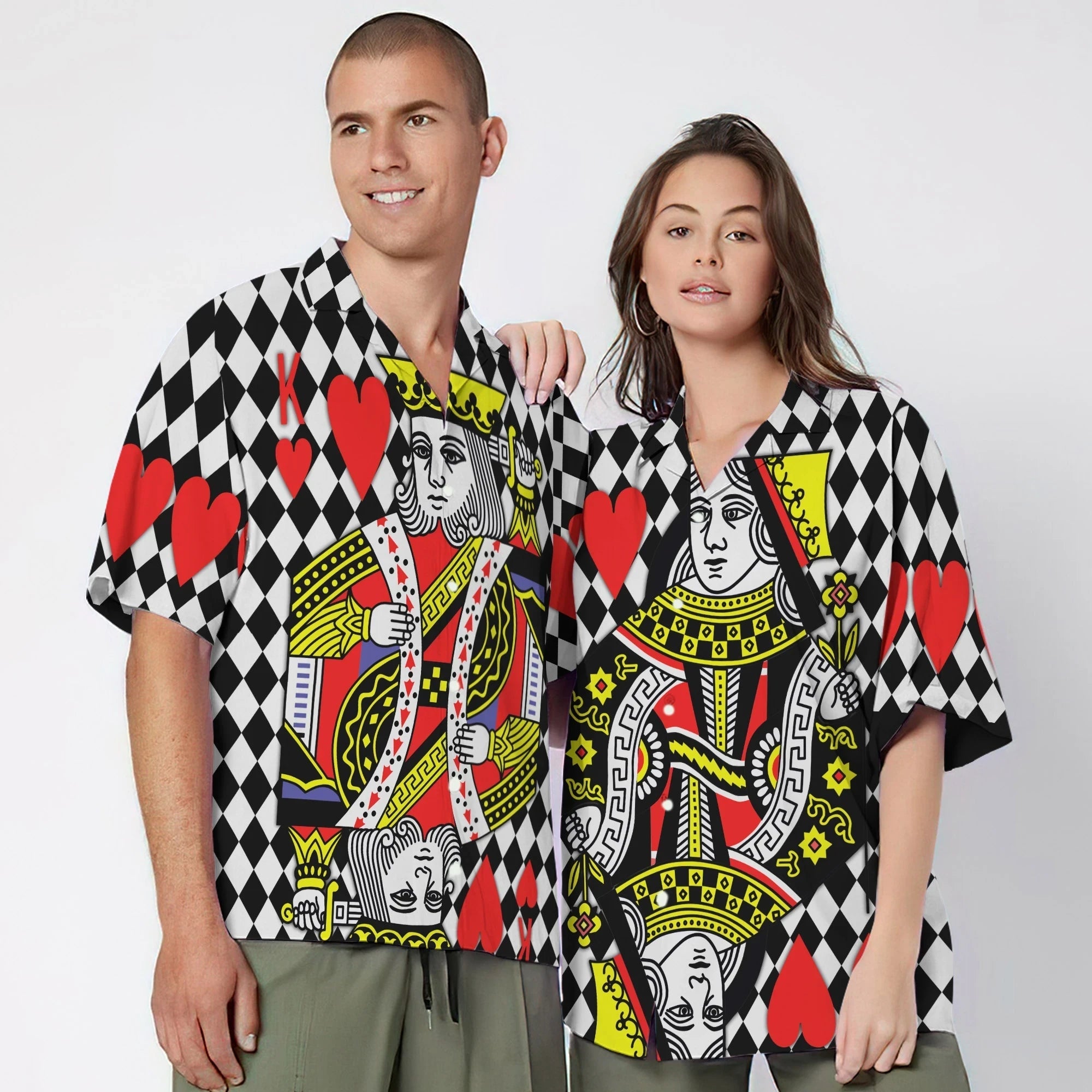 3d-king-of-heart-couple-custom-short-sleeve-shirt-aloha-shirt-for-summer