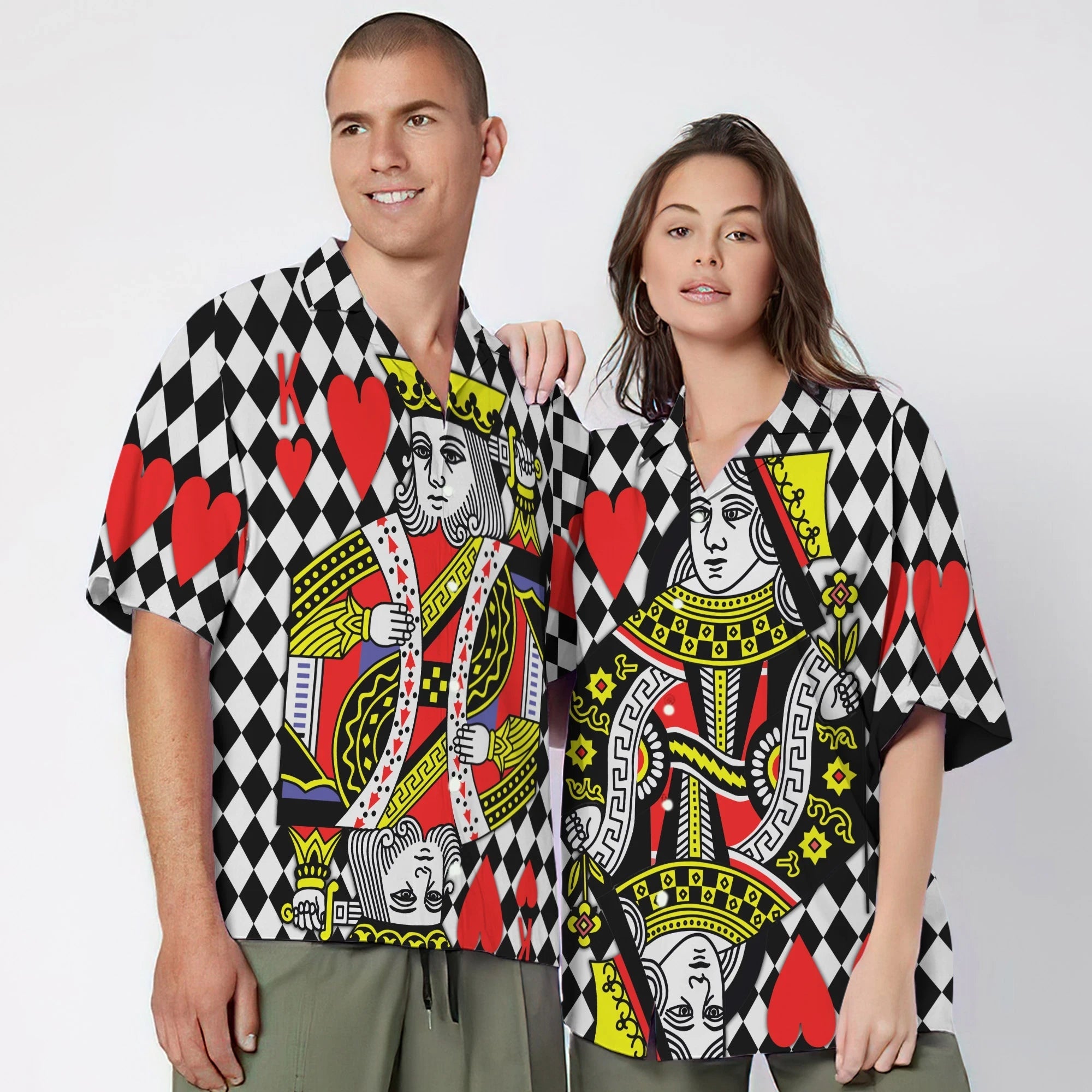 3d-queen-of-heart-couple-custom-short-sleeve-shirt