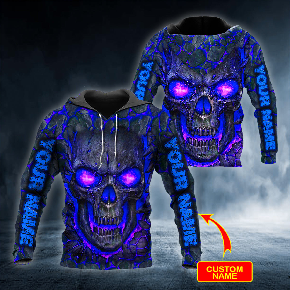 lava-blast-skull-personalized-3d-hoodies