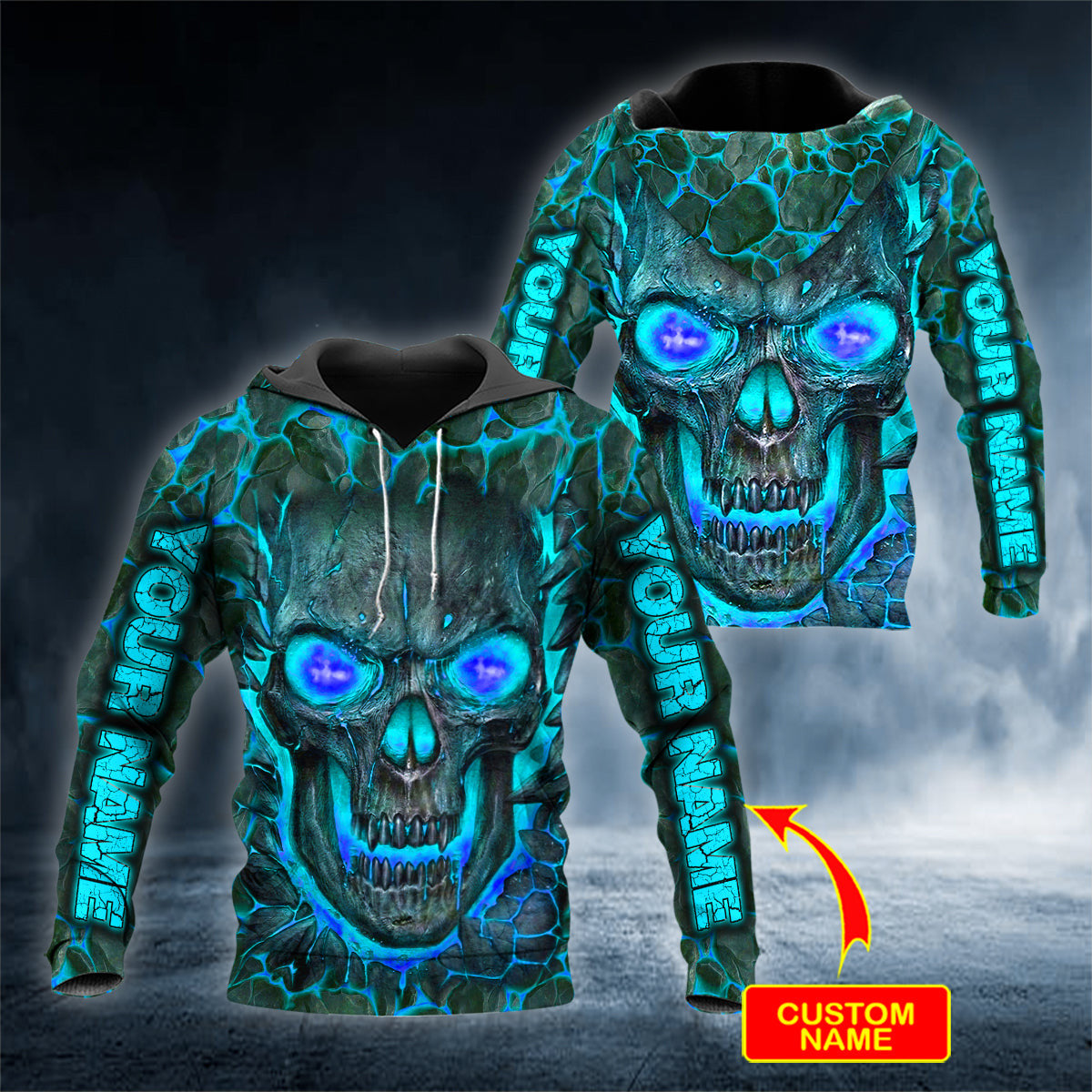 lava-blast-skull-personalized-3d-hoodies