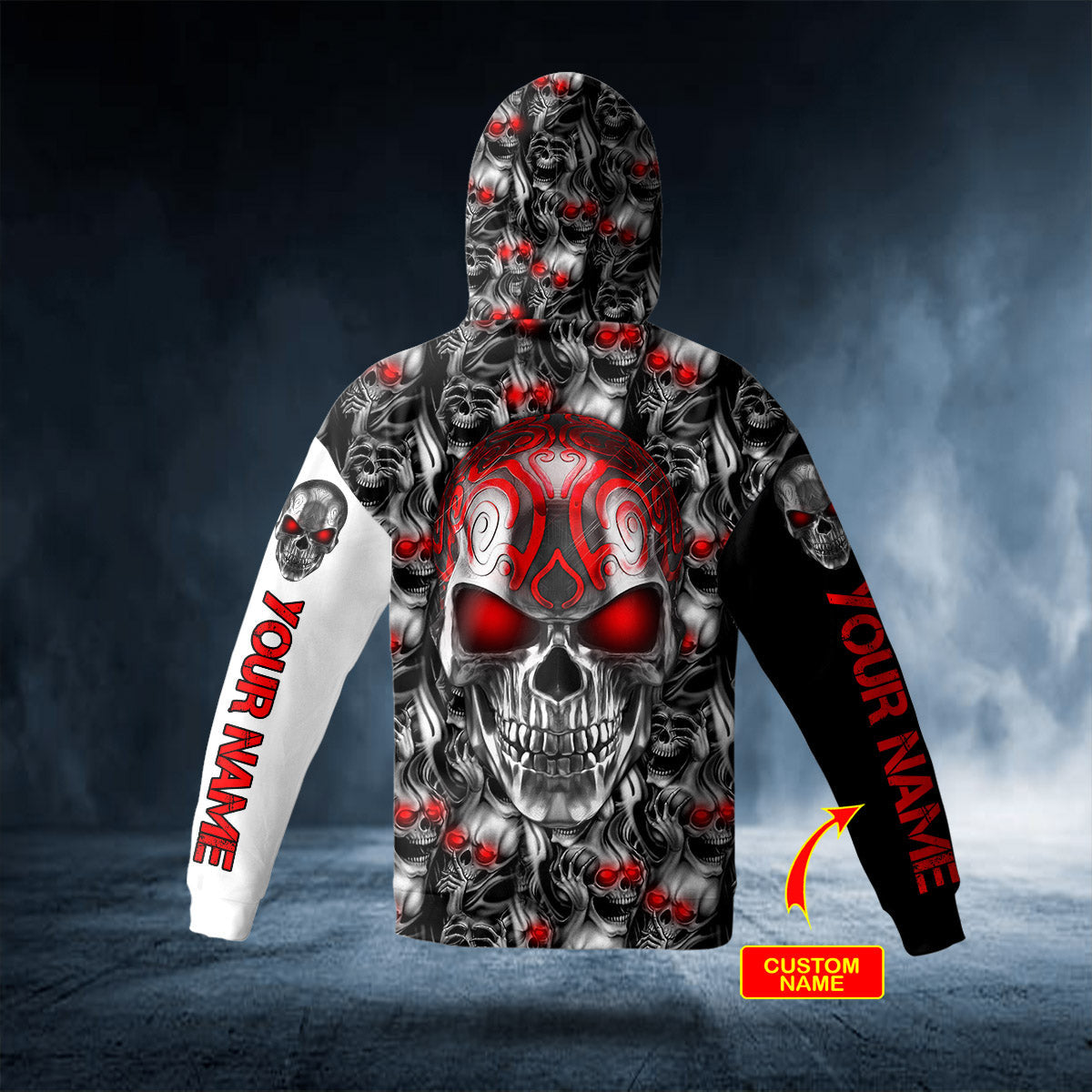 tribal-red-tattoos-with-metal-skull-personalized-3d-printed-hoodie-14686263