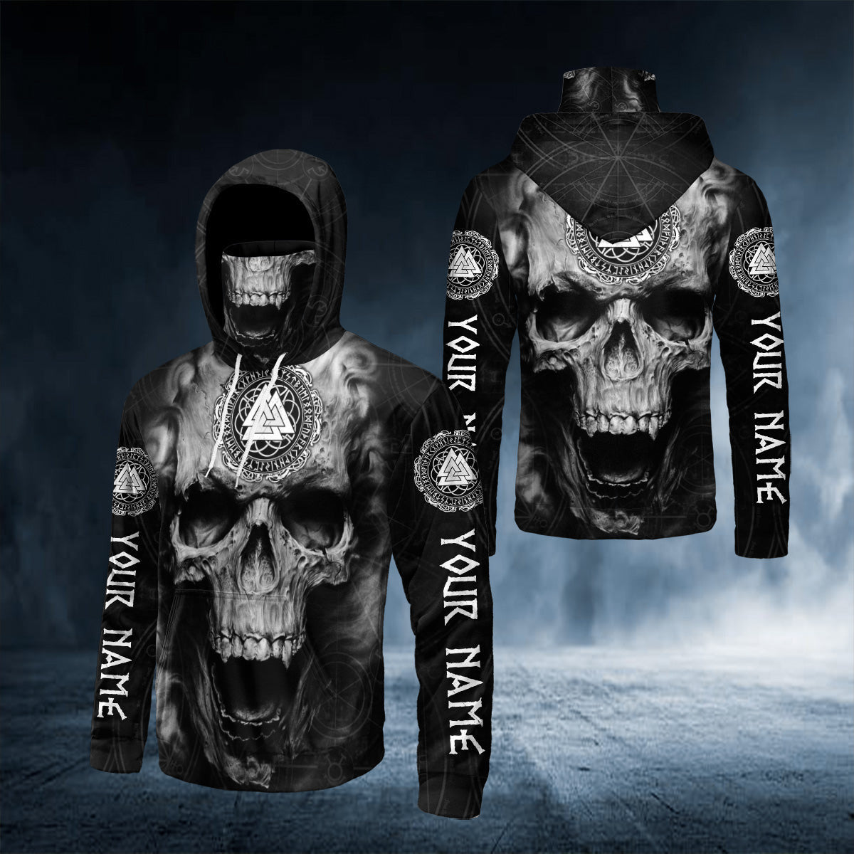 runic-compass-black-white-skull-personalized-3d-printed-hoodie-98114552