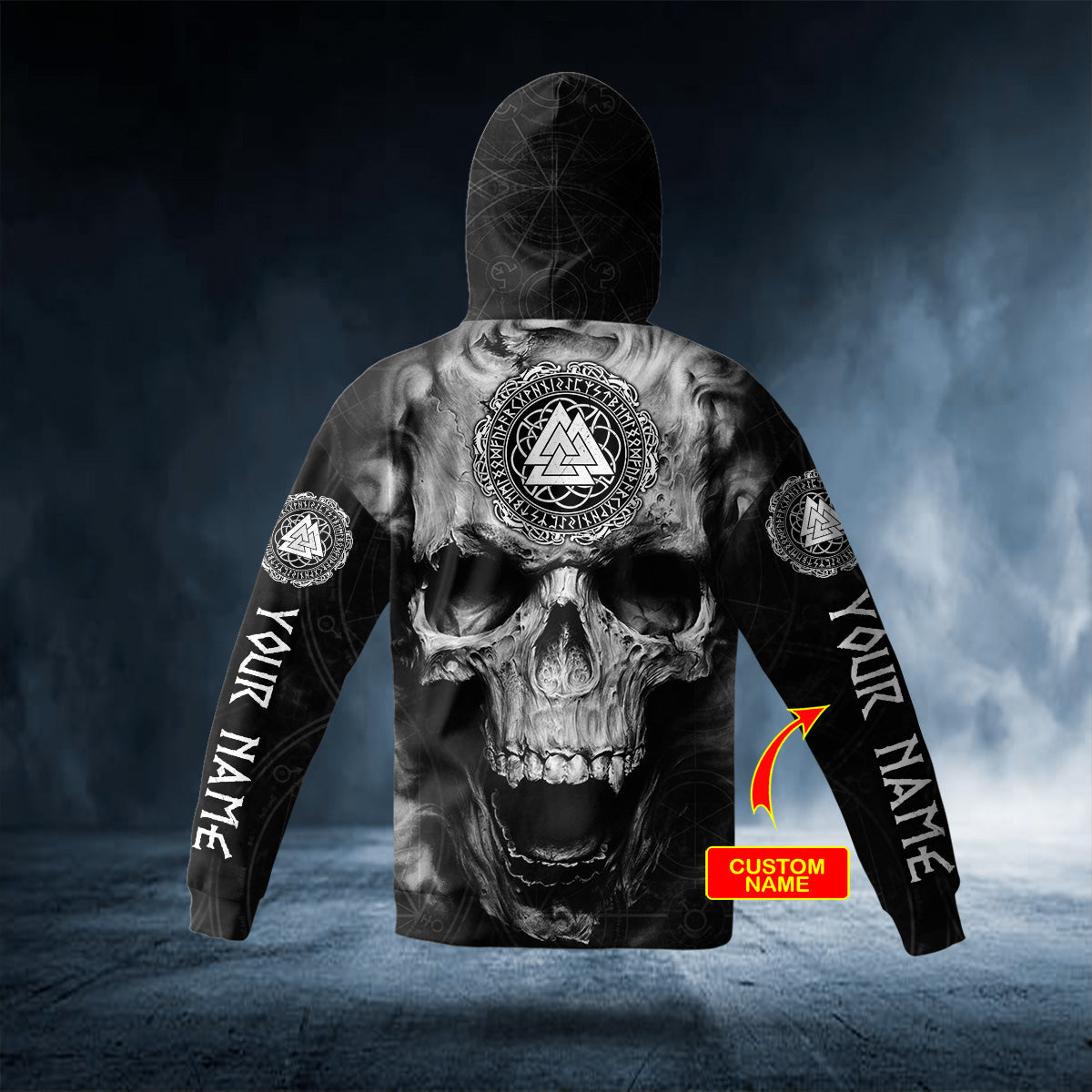 runic-compass-black-white-skull-personalized-3d-printed-hoodie-98114552