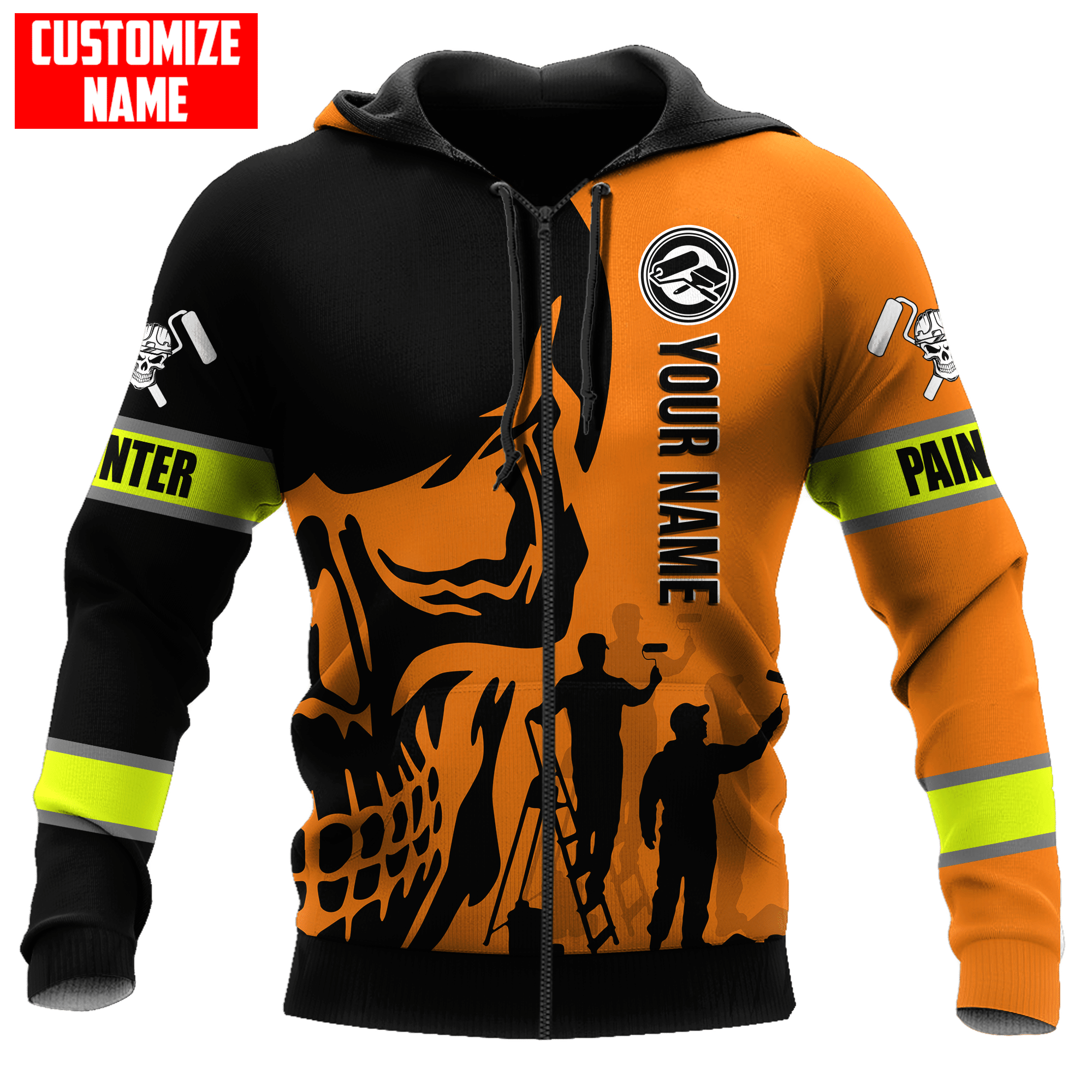 personalized-name-painter-all-over-hoodie-3d-orange-skull-40400390