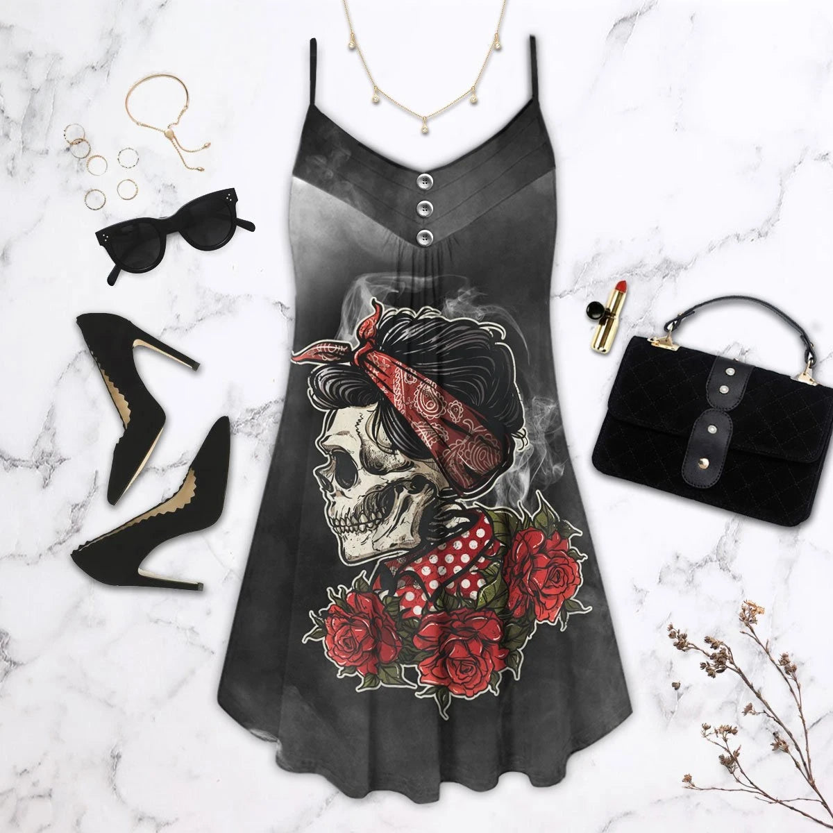 skull-rose-sleeveless-spaghetti-strap-summer-dress-printed-3d-best-mothers-day-gifts-ideas-for-mom