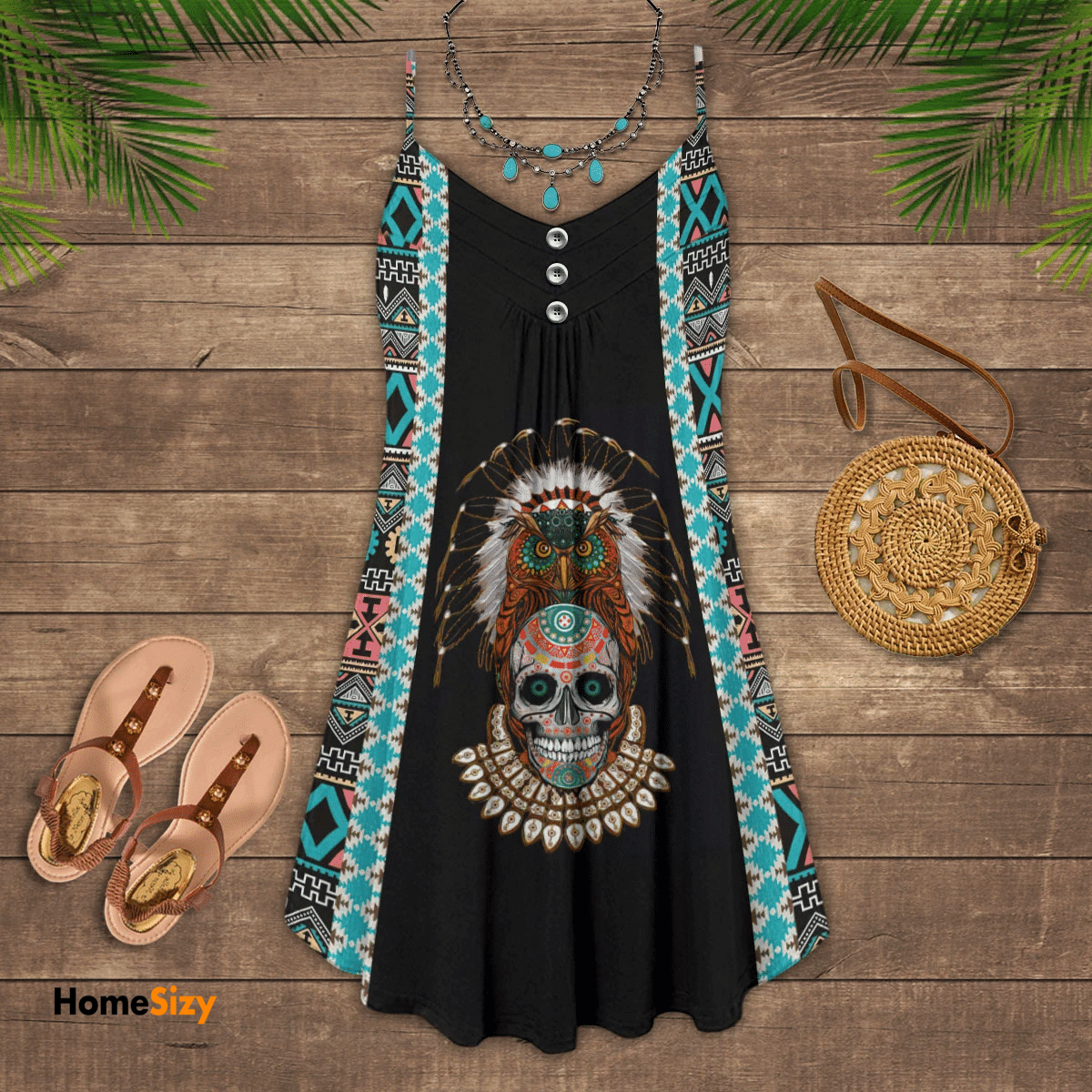 native-skull-owl-sleeveless-spaghetti-strap-summer-dress-printed-3d-best-mothers-day-gifts-ideas-for-mom