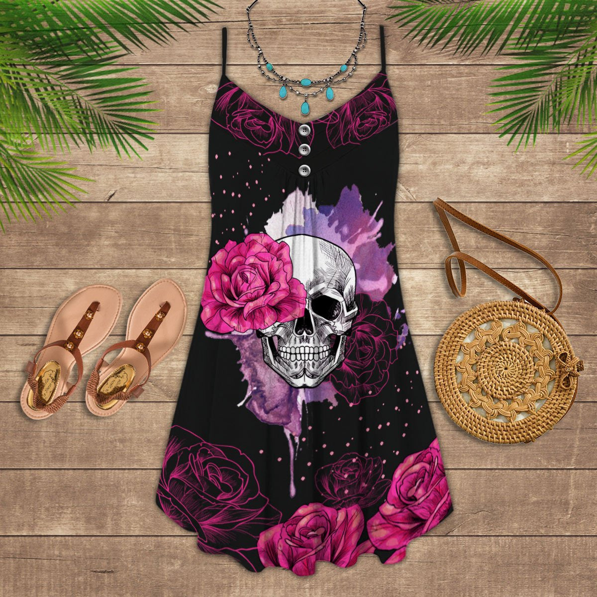 rose-skull-sleeveless-spaghetti-strap-summer-dress-printed-3d-best-mothers-day-gifts-ideas-for-mom