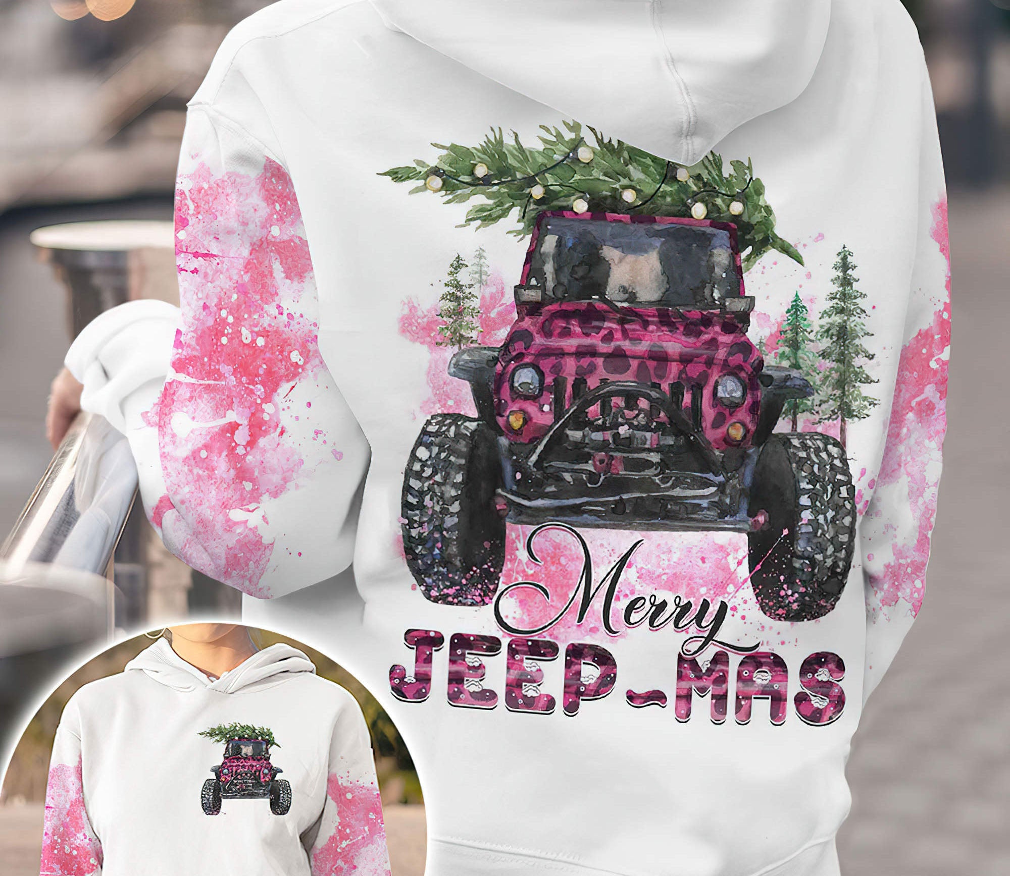 jeep-christmas-watercolor-hoodie