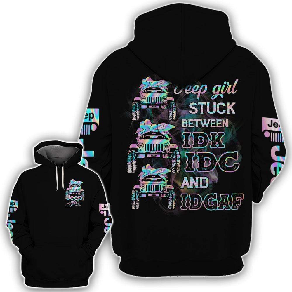 Jeep Girl Stuck Between Hoodie Or Cross Tank Top Or Legging 3D #Kv