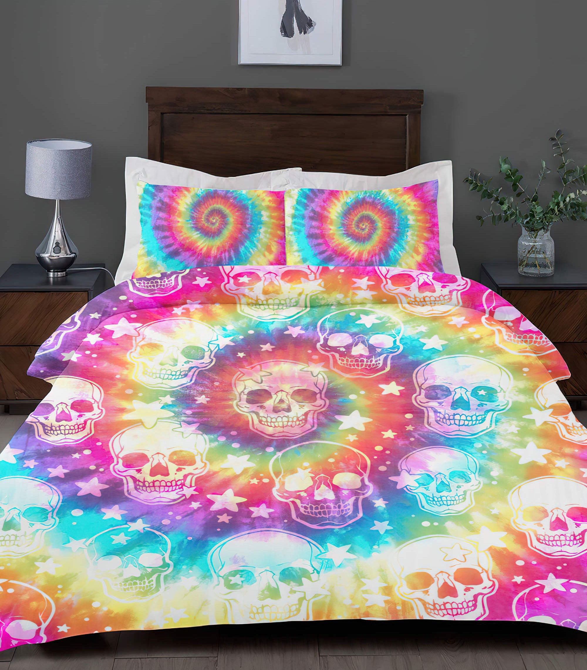 skull-tie-dye-pattern-bedding-set-bedding-set